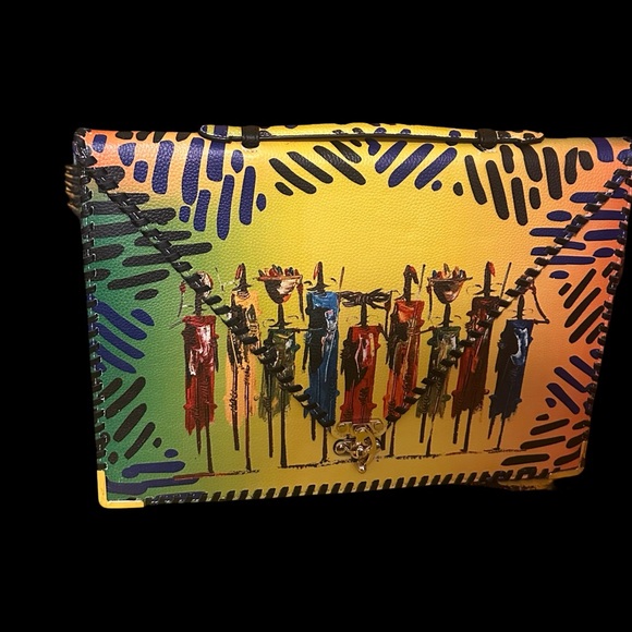 ♥️♥️♥️SASSY JONES MAASAI Print -Sherrie Laptop Clutch, Poncho and Scarf BUNDLE♥️ - Picture 2 of 13